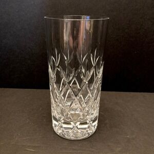 Crystal Highball Glass Cut Crisscross Fan Pattern Extra Thin Lip 5-5/8" High